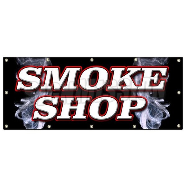 Signmission SMOKE SHOP BANNER SIGN cigar cigarrettes shop hookah pipes B-120 Smoke Shop - main